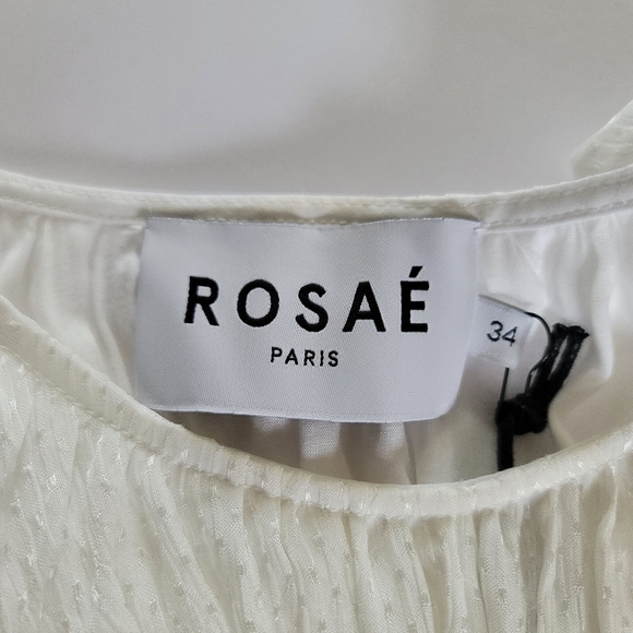 Rosae Paris Le Delaunay Smocked Blouse With Ruffled Wrists In Meringue - Picture 8 of 15